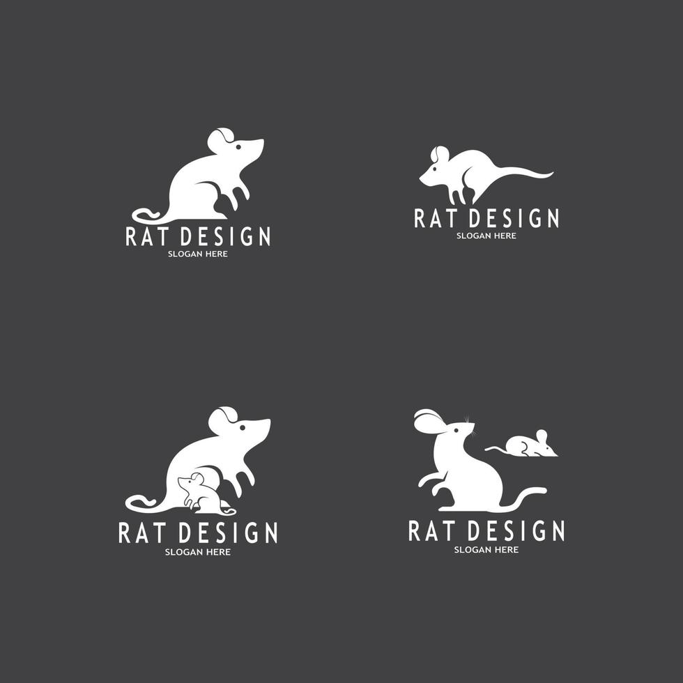 Rat Black Silhouette  Logo Vector Illustration