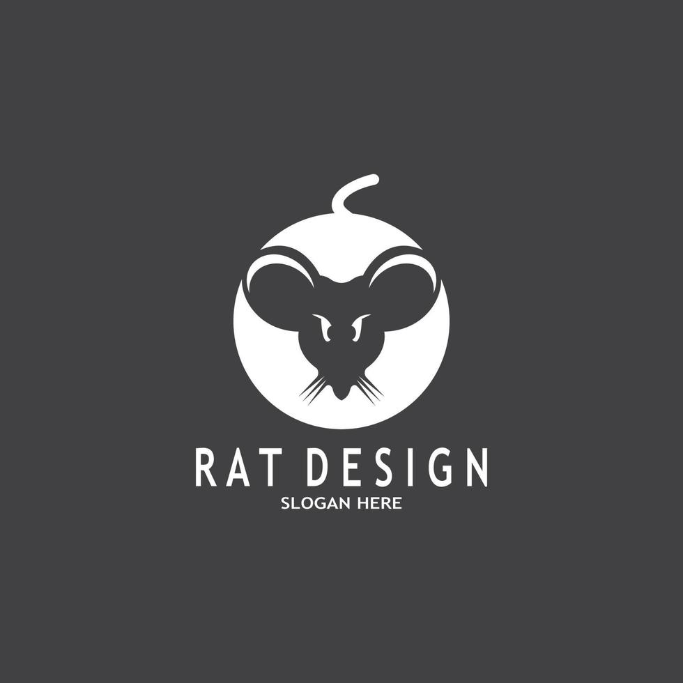 Rat Black Silhouette  Logo Vector Illustration