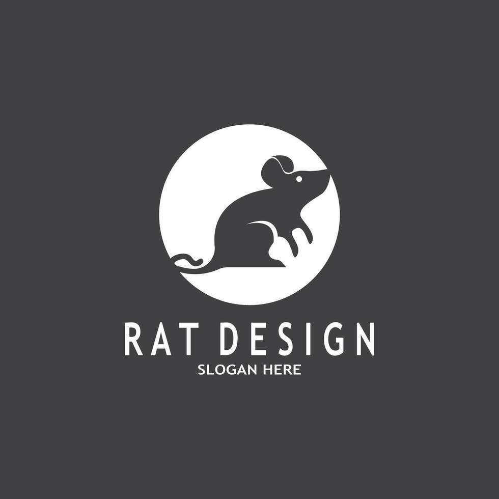 rata negro silueta logo vector ilustración