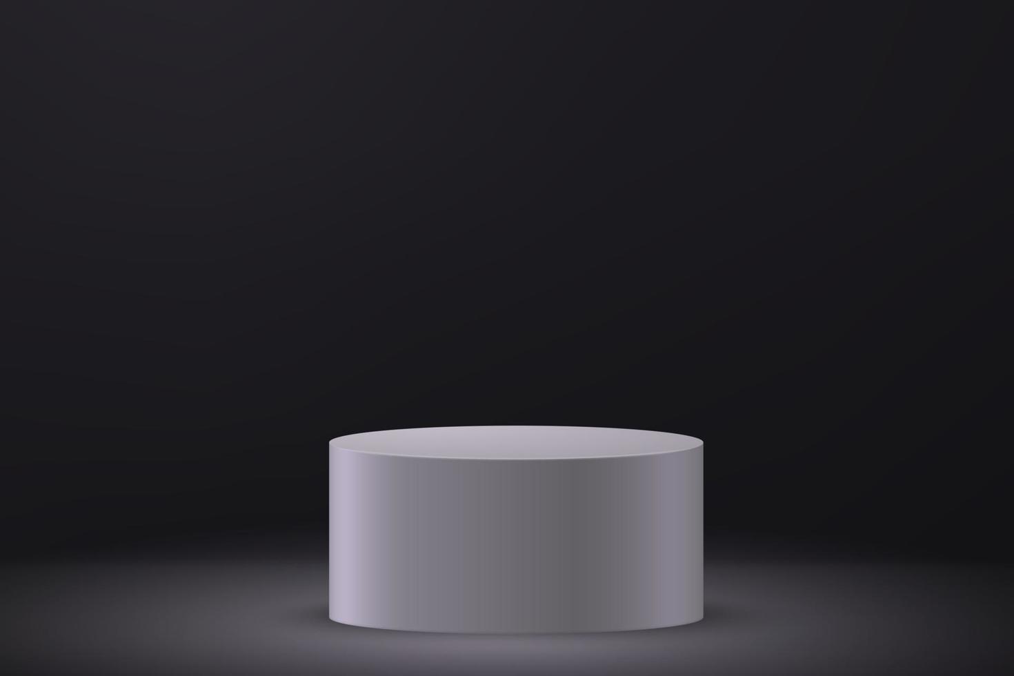 3d realista podio o pedestal en negro antecedentes. vector