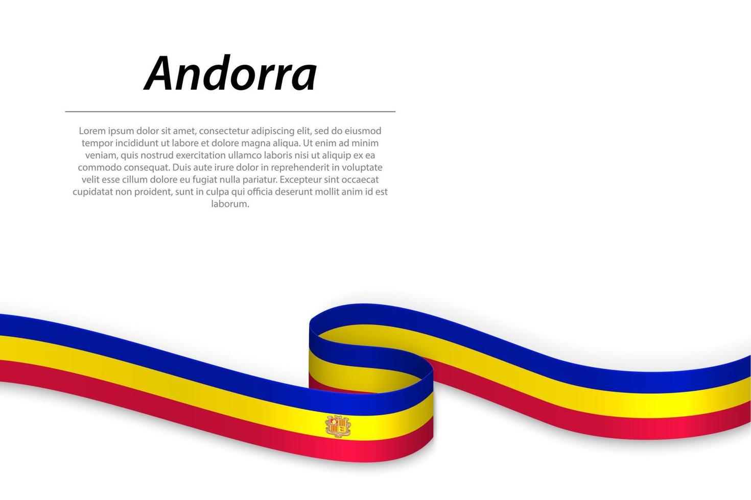 ondulación cinta o bandera con bandera de andorra modelo para independencia día vector