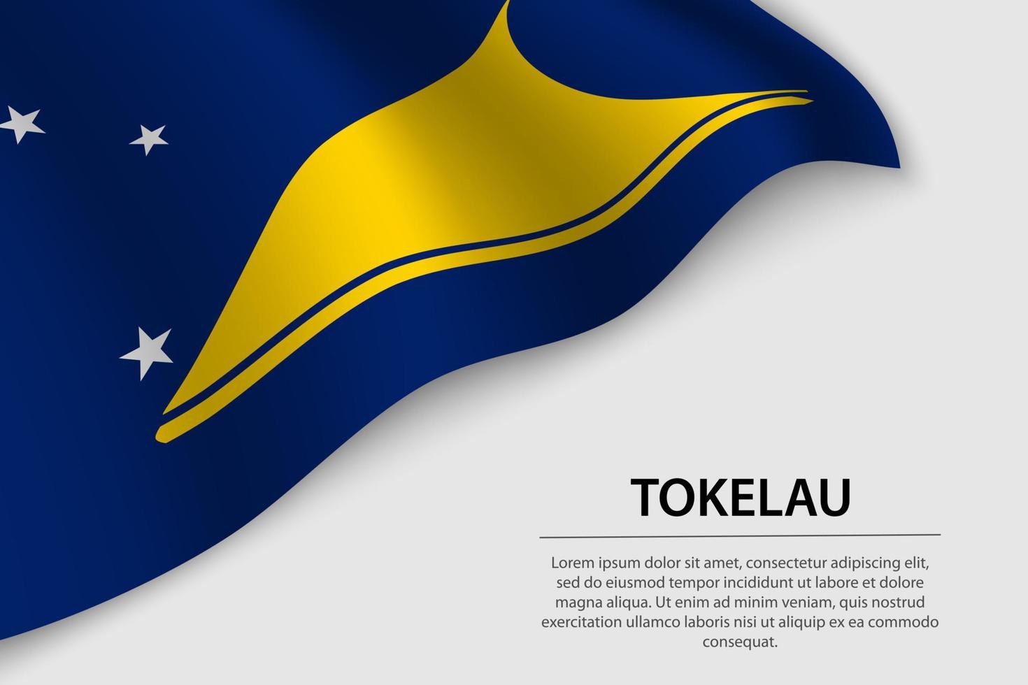 Wave flag of Tokelau on white background. Banner or ribbon vecto vector