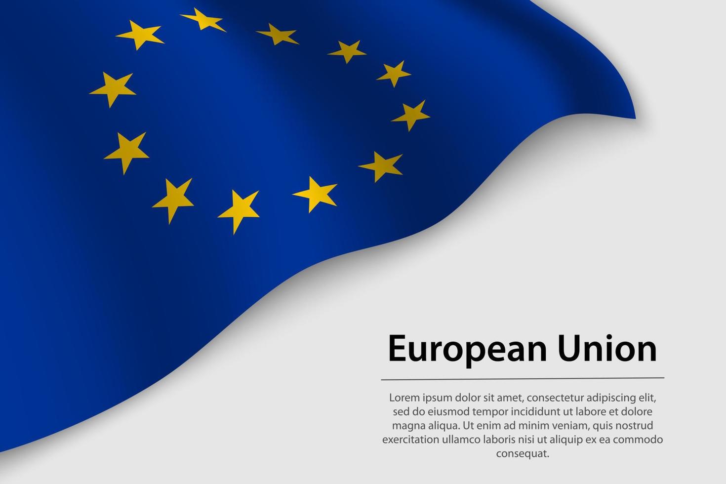 ola bandera de europeo Unión en blanco antecedentes. bandera o cinta vector