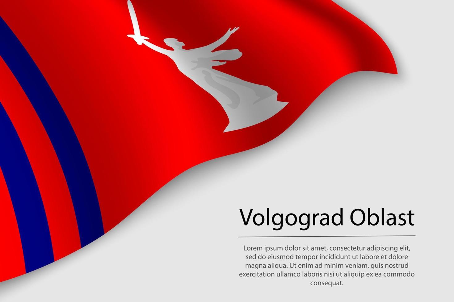 Wave flag of Volgograd Oblast is a region of Russia vector