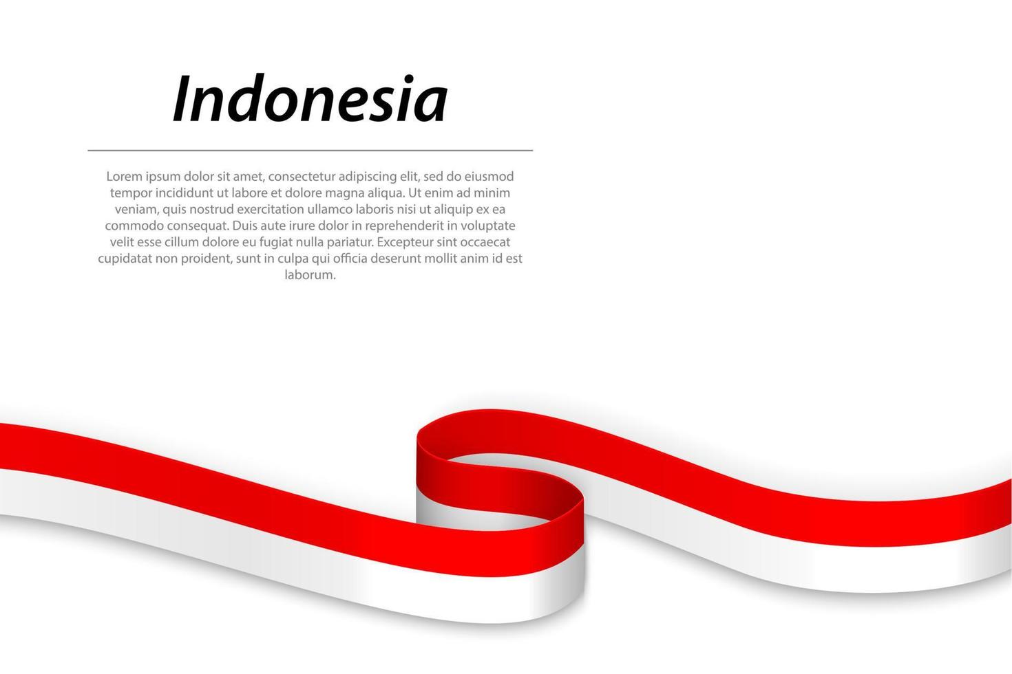 Waving ribbon or banner with flag of Indonesia vector