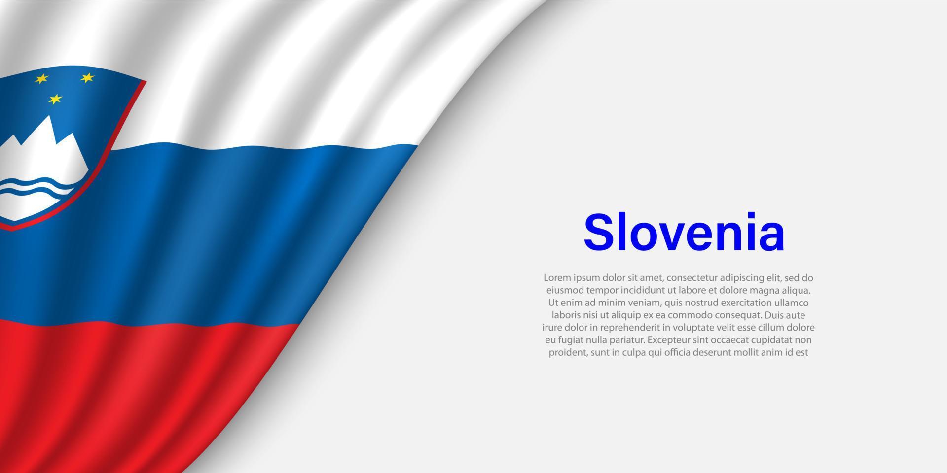 Wave flag of Slovenia on white background. vector