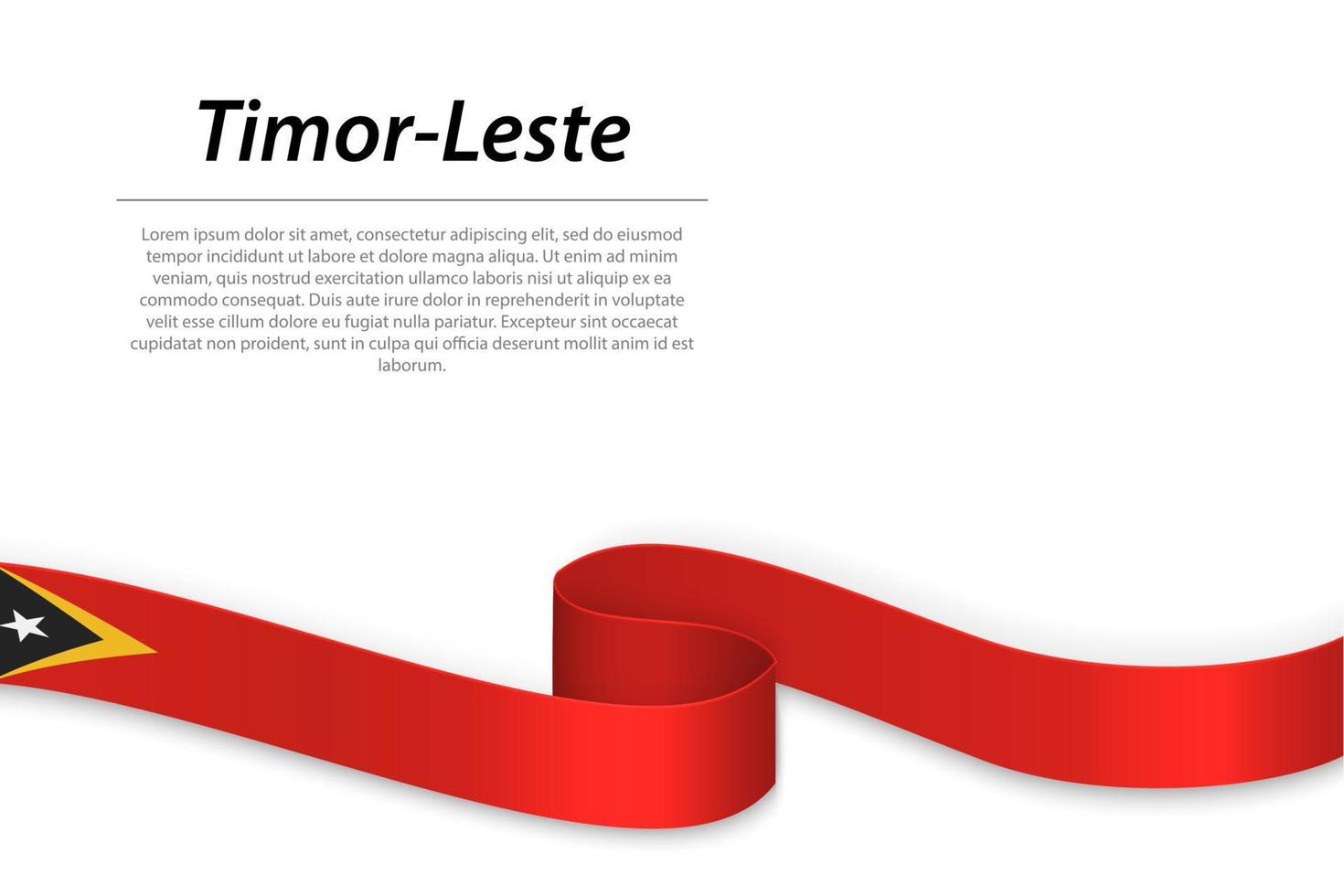 Waving ribbon or banner with flag of Timor-Leste vector