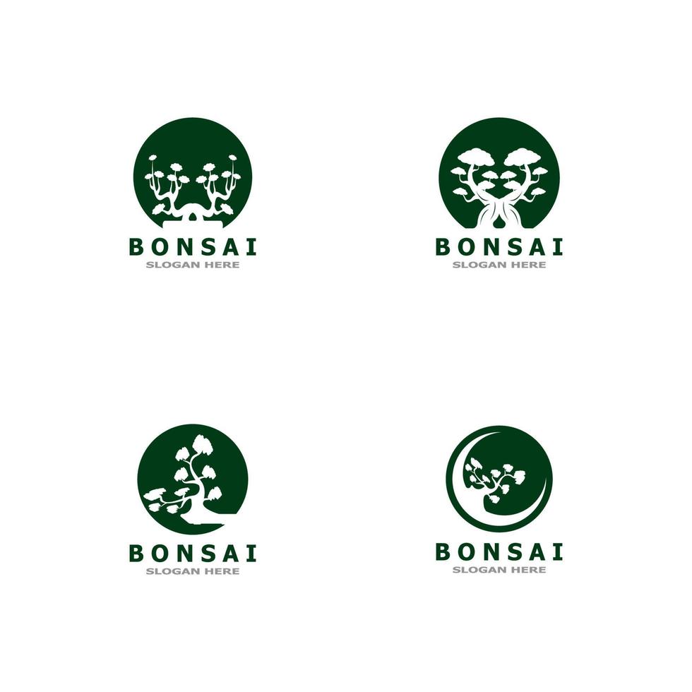Bonsai Tree Plant Vector Logo Illustration