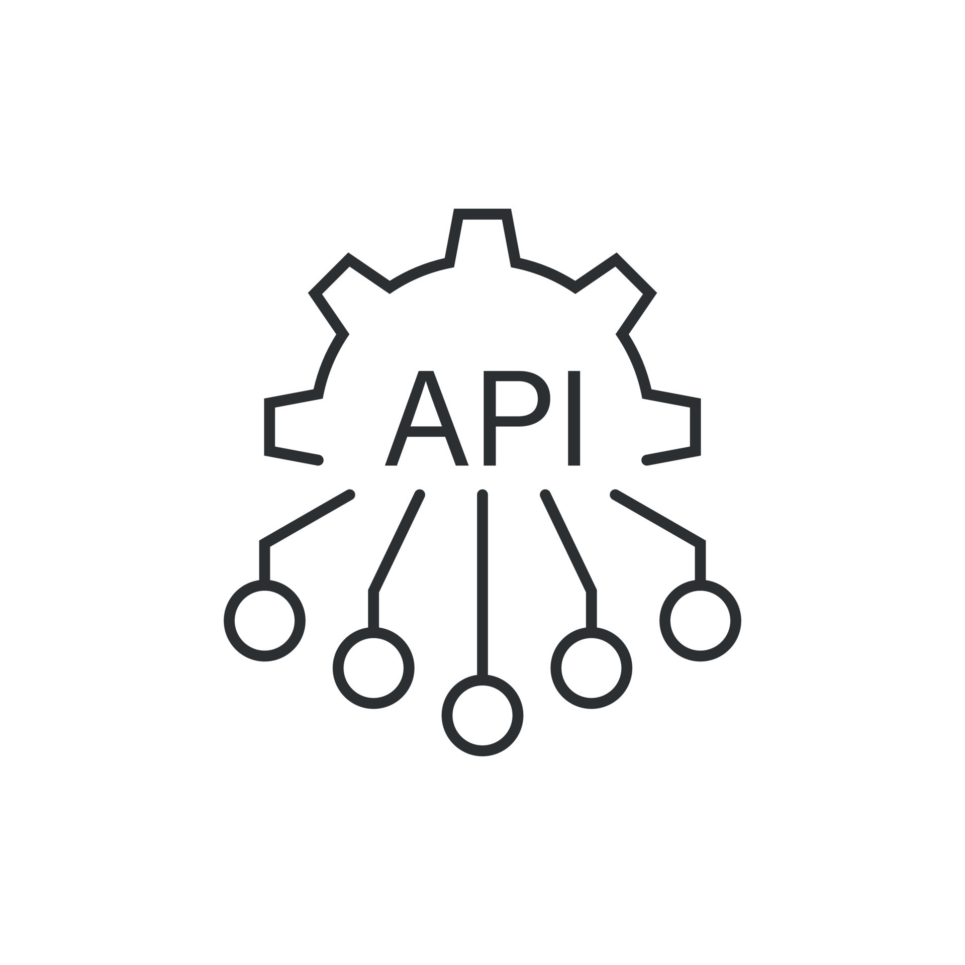API icon in flat style. Software integration vector illustration on ...