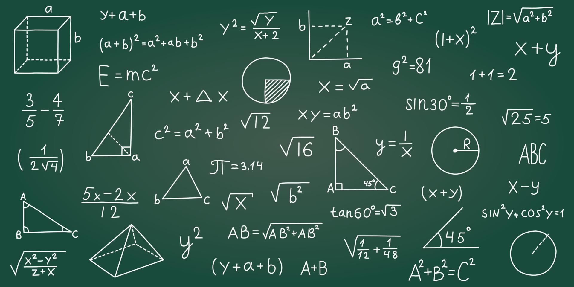 mano dibujado matemáticas símbolos icono en plano estilo. matemáticas fórmula vector ilustración en aislado antecedentes. colegio educación firmar negocio concepto.