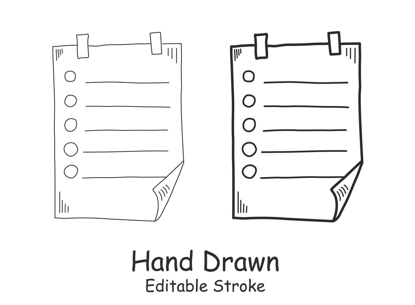 Hand drawn memo paper sheet icon in flat style. Sticky note vector illustration on isolated background.  To do list sign business concept.