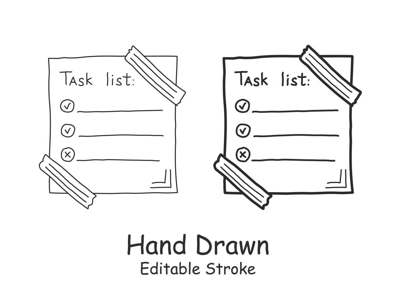 Hand drawn memo paper sheet icon in flat style. Sticky note vector illustration on isolated background.  To do list sign business concept.