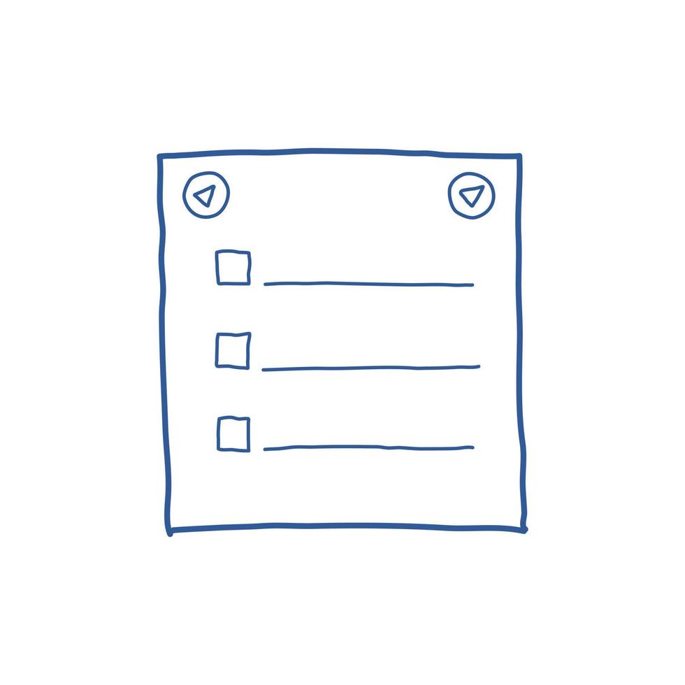 Hand drawn memo paper sheet icon in flat style. Sticky note vector illustration on isolated background.  To do list sign business concept.