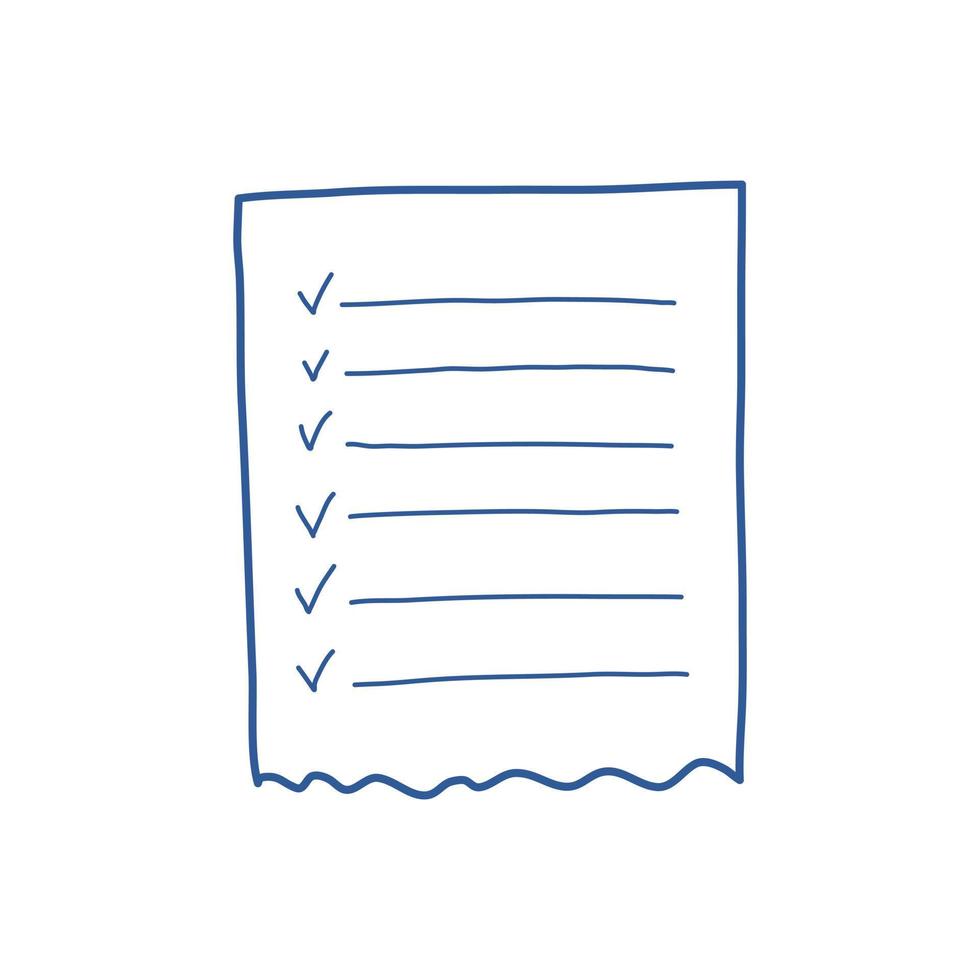 Hand drawn memo paper sheet icon in flat style. Sticky note vector illustration on isolated background.  To do list sign business concept.