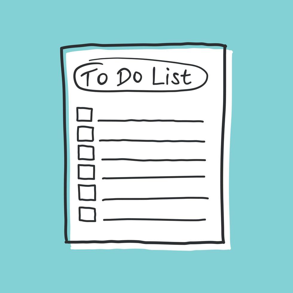 Hand drawn memo paper sheet icon in flat style. Sticky note vector illustration on isolated background.  To do list sign business concept.