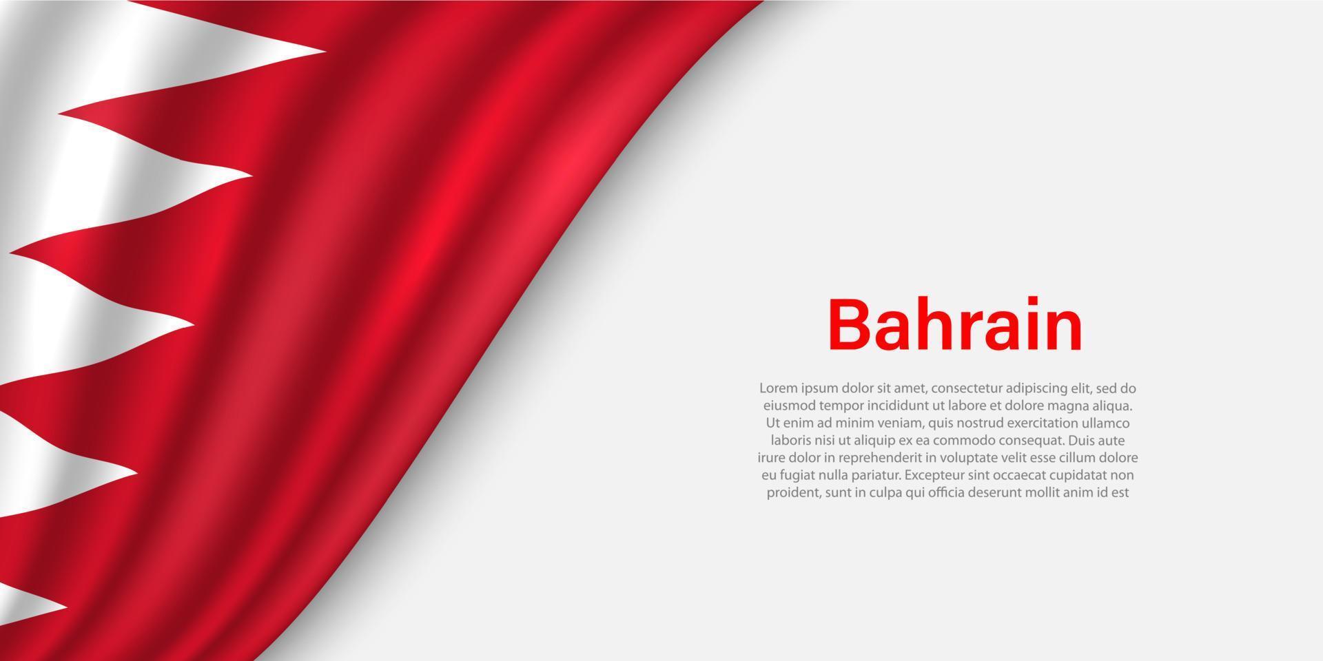 Wave flag of Bahrain on white background. vector