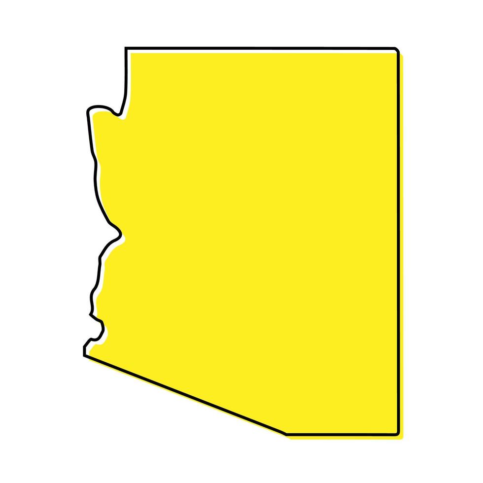 Simple outline map of Arizona is a state of United States. Styli vector