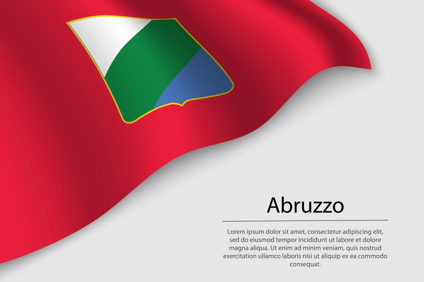 Wave flag of Abruzzo is a region of Italy. vector