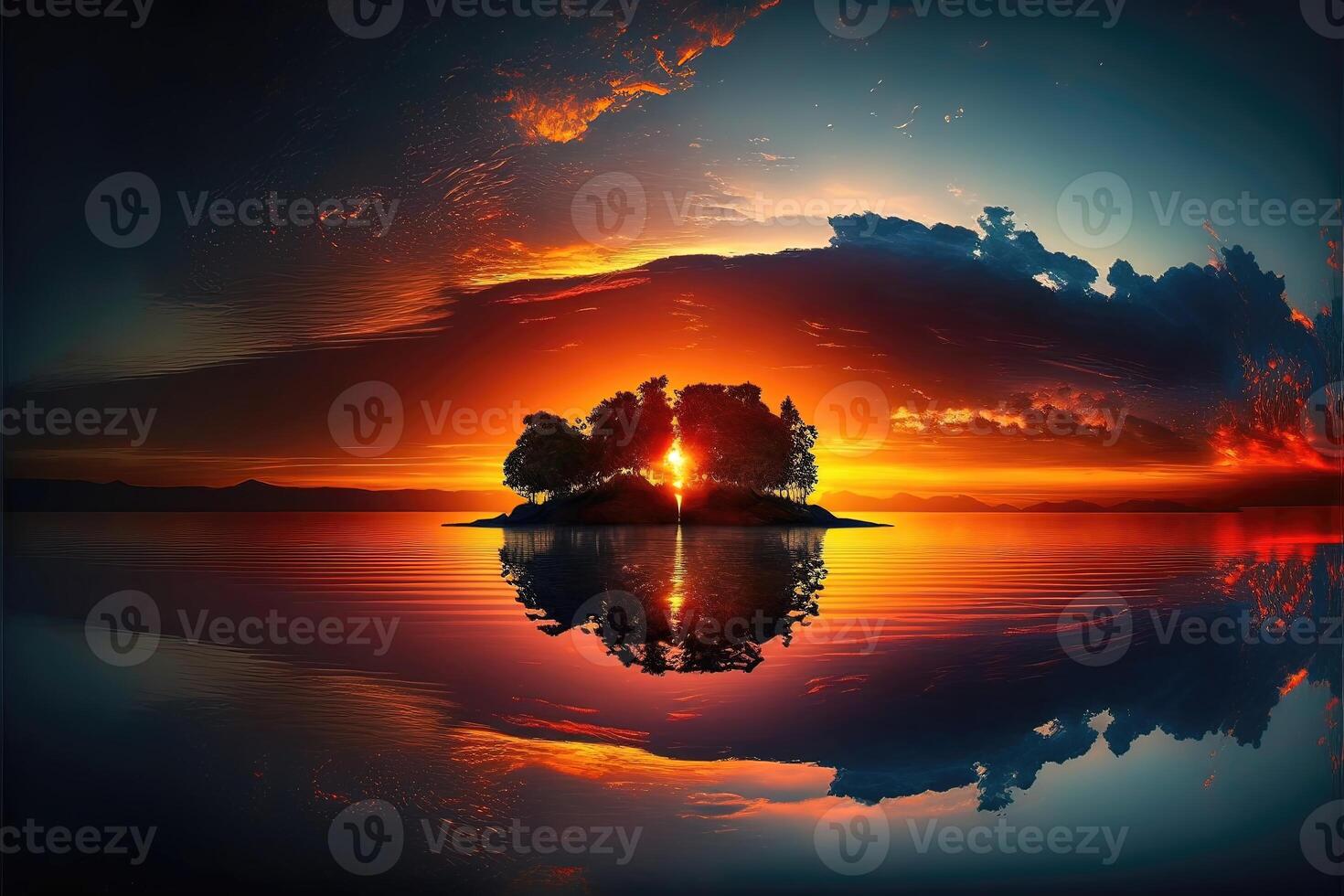 Sunsets or sunrises over a body of water. photo