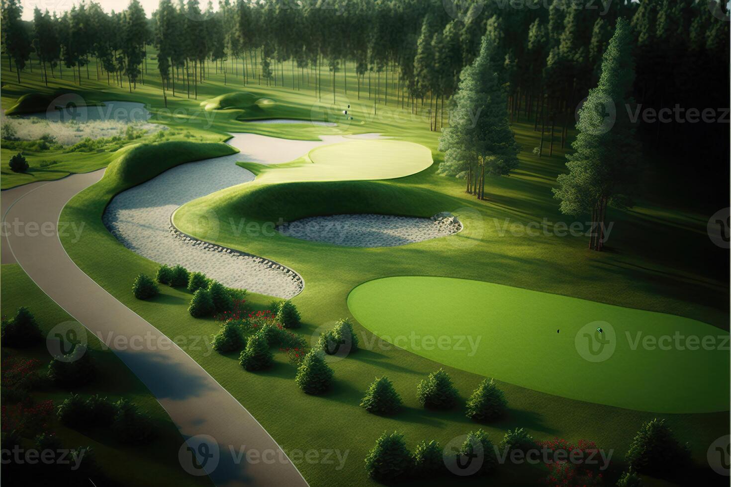Photo realistic Golf course field.