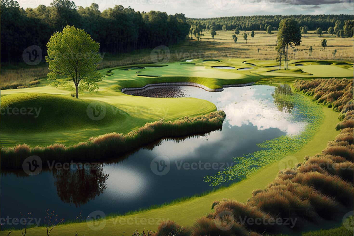 Photo realistic Golf course field.