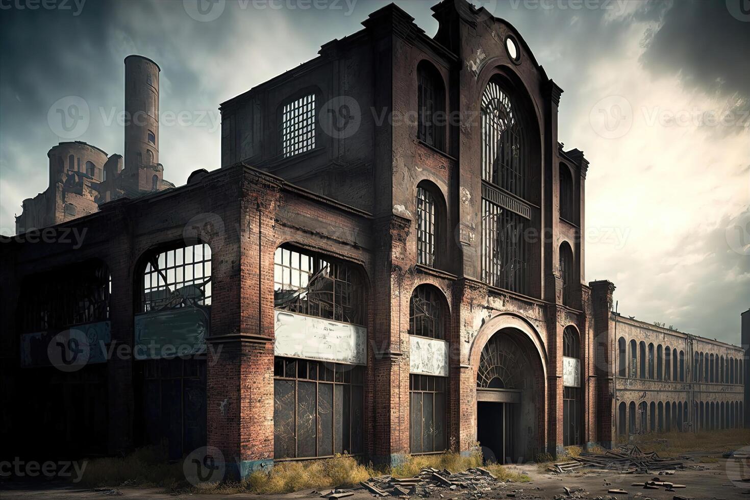 Old abandoned building or industrial site. photo