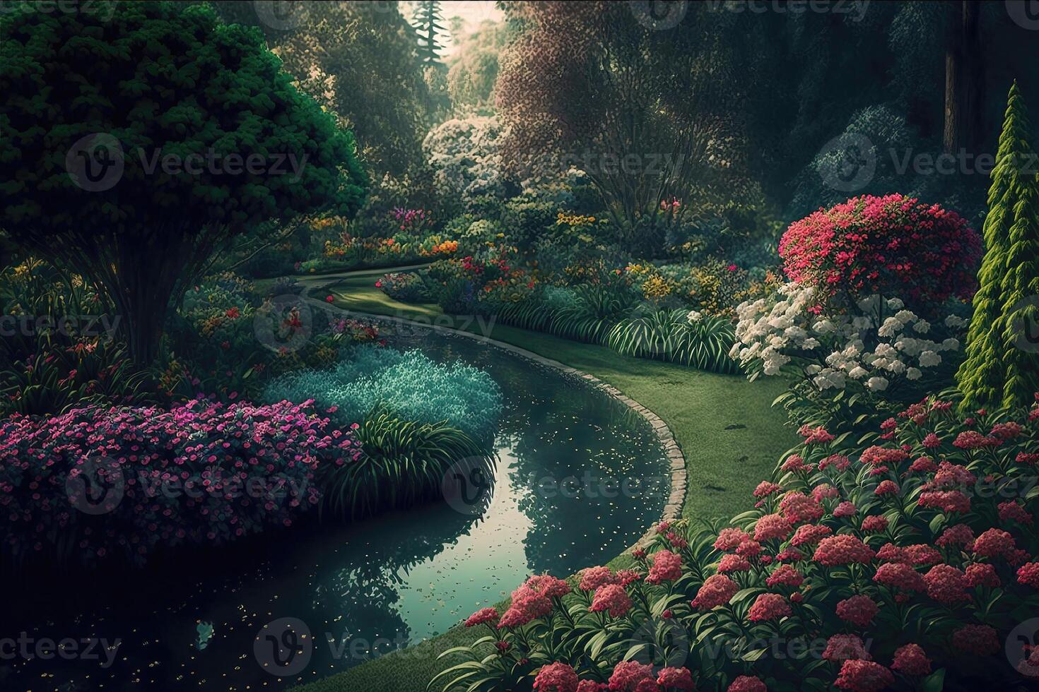 Beautiful garden or botanical park. photo