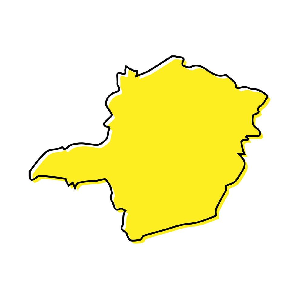 Simple outline map of Minas Gerais is a state of Brazil. Stylize vector