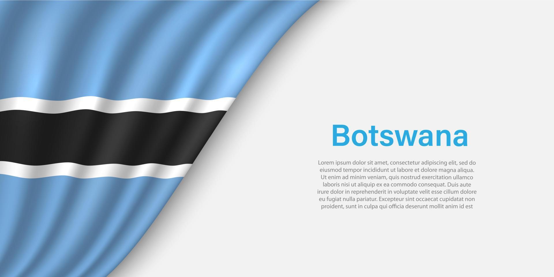 ola bandera de Botswana en blanco antecedentes. vector