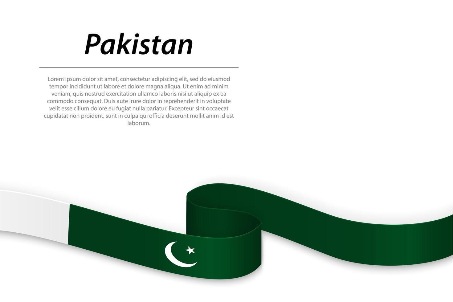 Waving ribbon or banner with flag of Pakistan vector