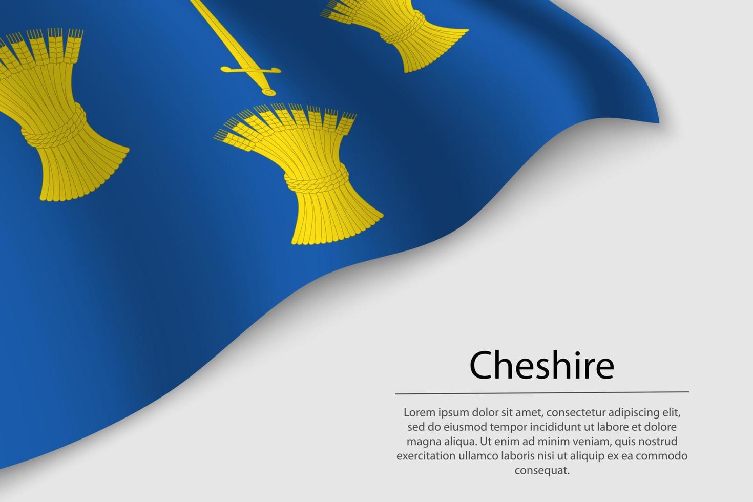 Wave flag of Cheshire is a county of England. Banner or ribbon vector