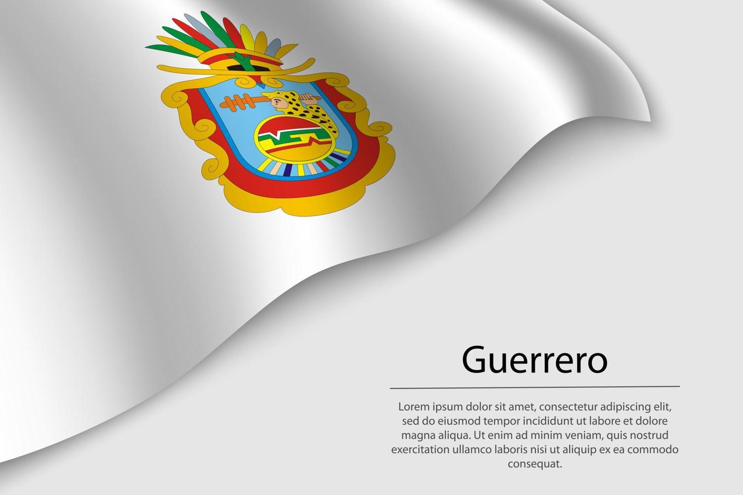 Wave flag of Guerrero is a region of Mexico vector