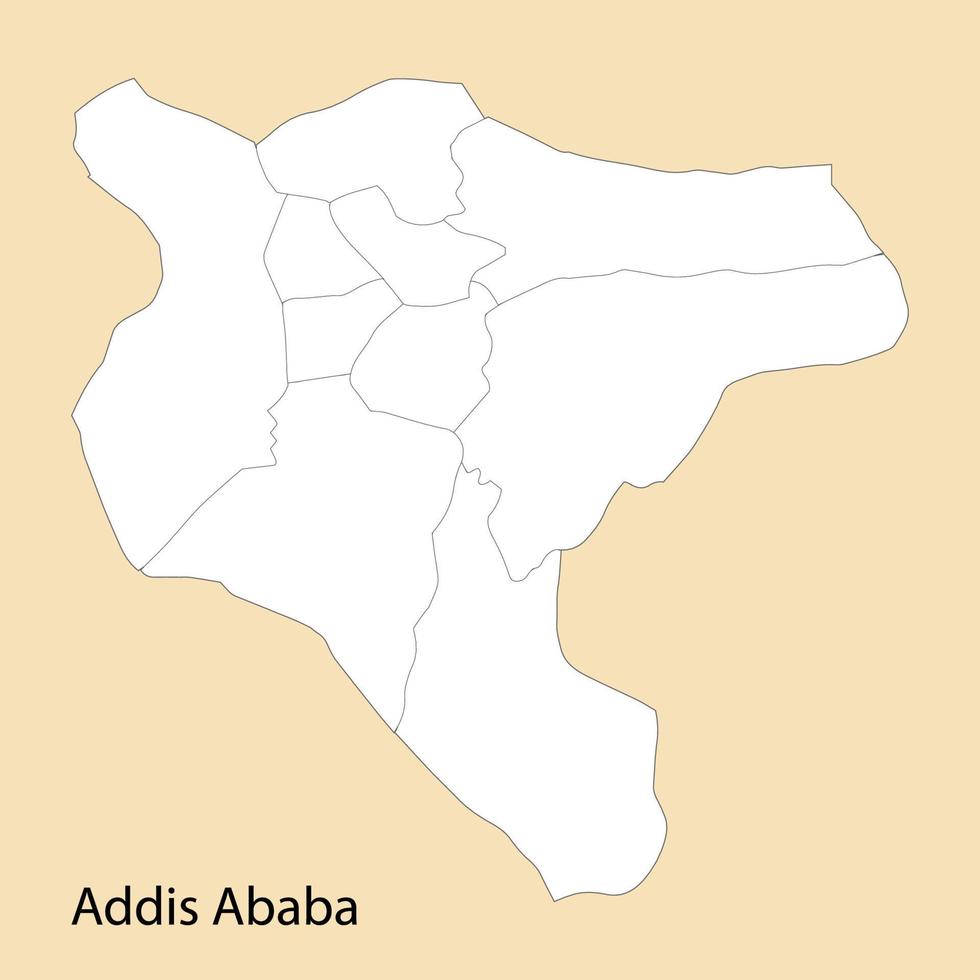 alto calidad mapa de addis ababa es un región de Etiopía vector