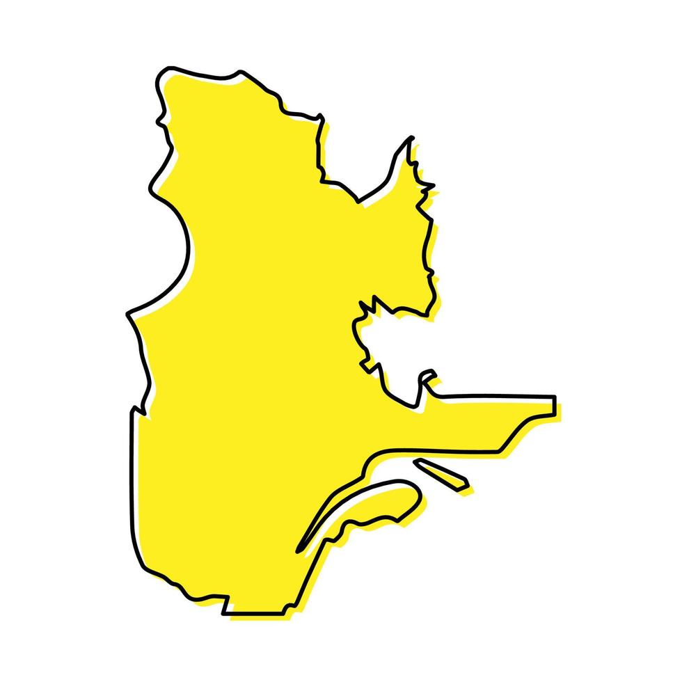 Simple outline map of Quebec is a province of Canada. vector
