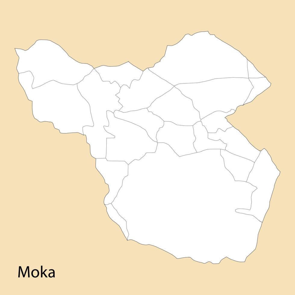 High Quality map of Moka is a region of Mauritius vector