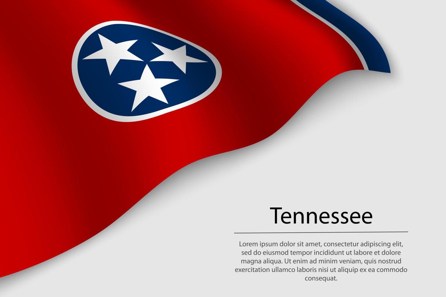 Wave flag of Tennessee is a state of United States. vector