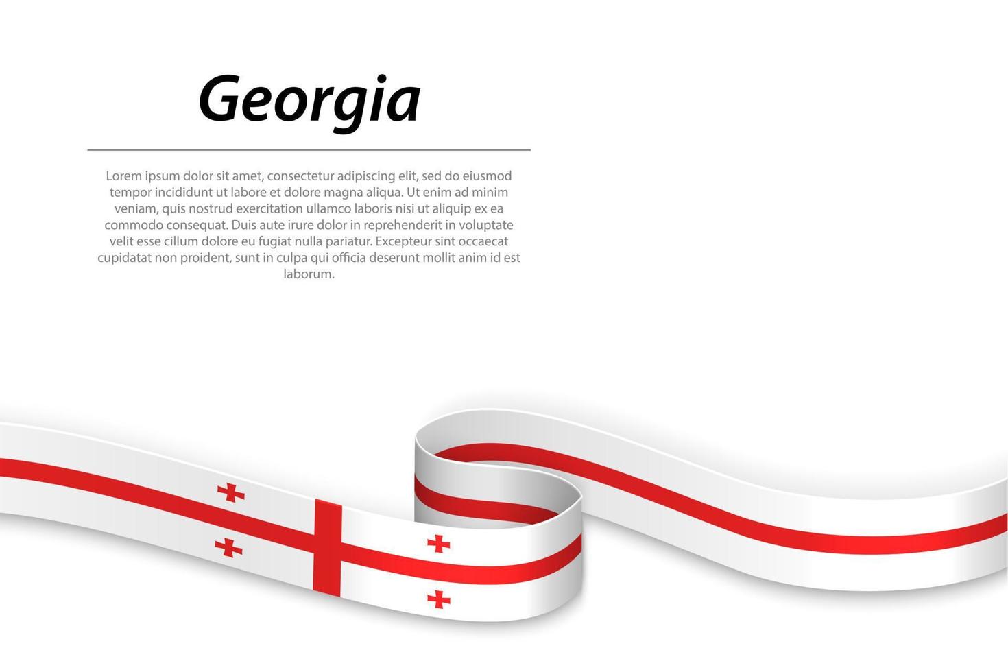 Waving ribbon or banner with flag of Georgia. Template for independence day vector