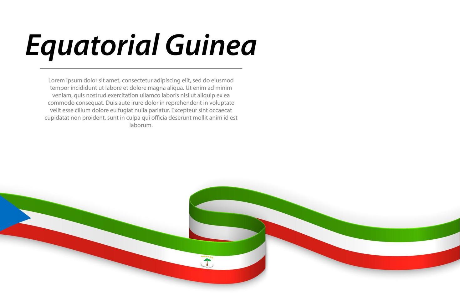 Waving ribbon or banner with flag of Equatorial Guinea vector