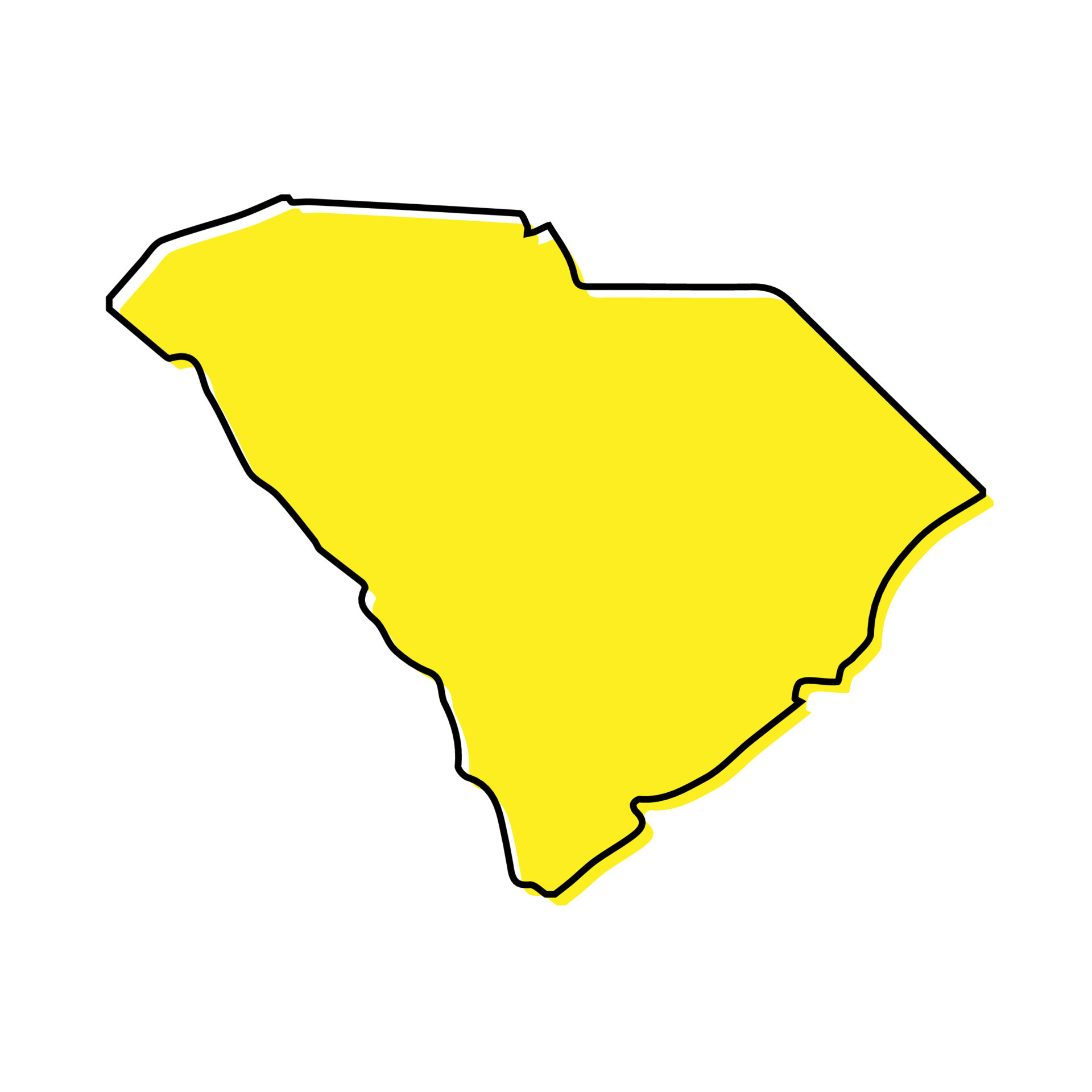 Simple Outline Map Of South Carolina Is A State Of United States