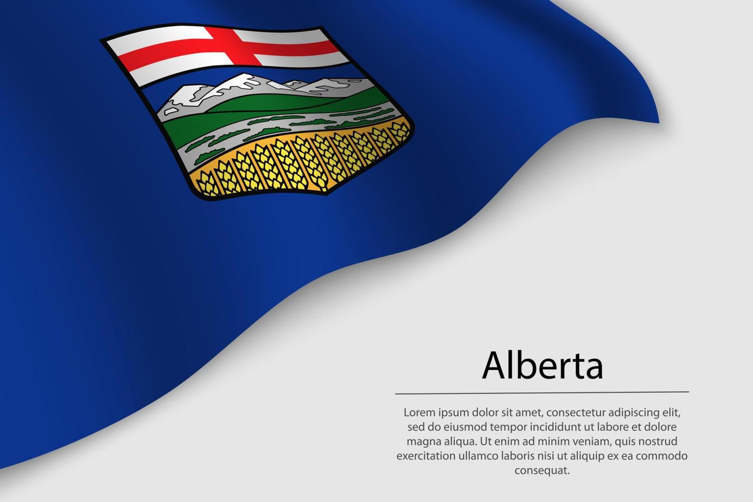 Wave flag of Alberta is a region of Canada vector