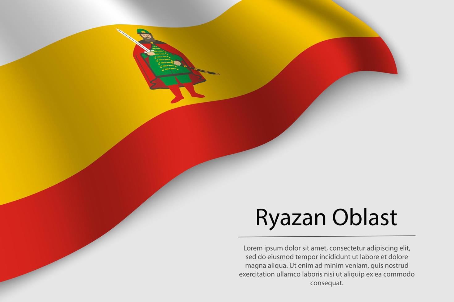 ola bandera de Riazán oblast es un región de Rusia vector