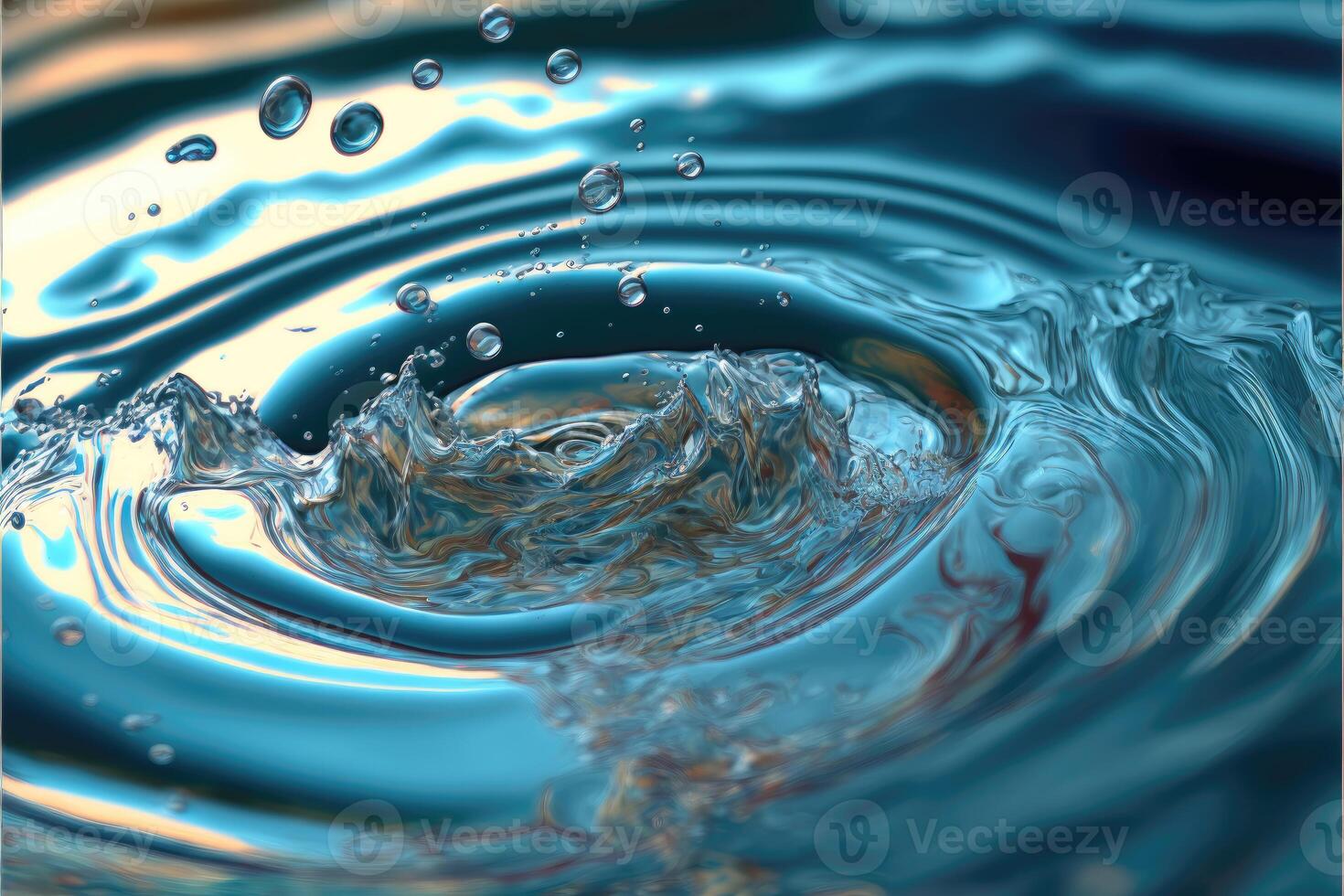 Something fell into the water and make the water ripple. photo