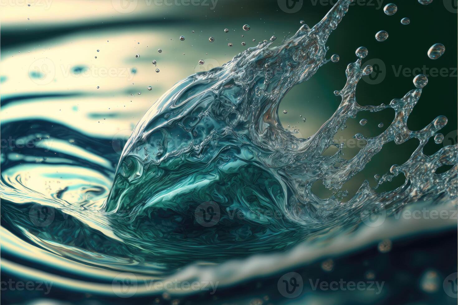 Something fell into the water and make the water ripple. photo