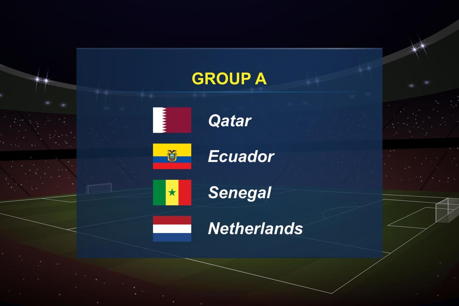 World tournament group. Soccer tournament broadcast graphic template. vector