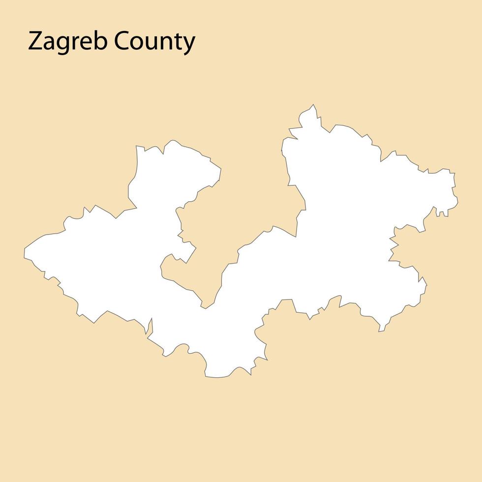 High Quality map of  is a region of Croatia vector