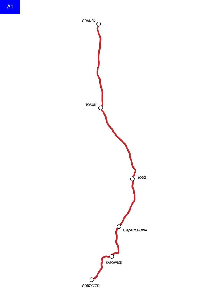 la carretera mapa de Polonia vector