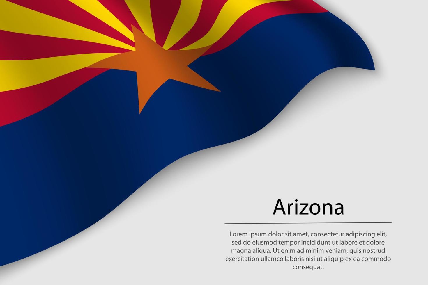 Wave flag of Arizona is a state of United States. vector