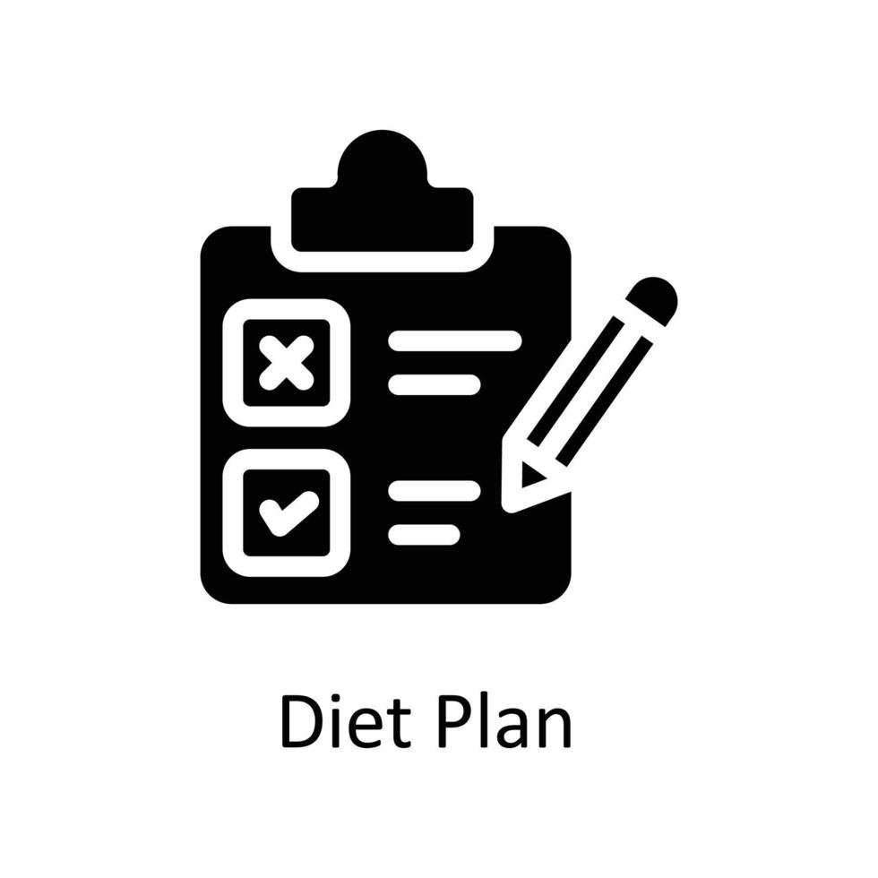 Diet Plan  Vector  Solid Icons. Simple stock illustration stock