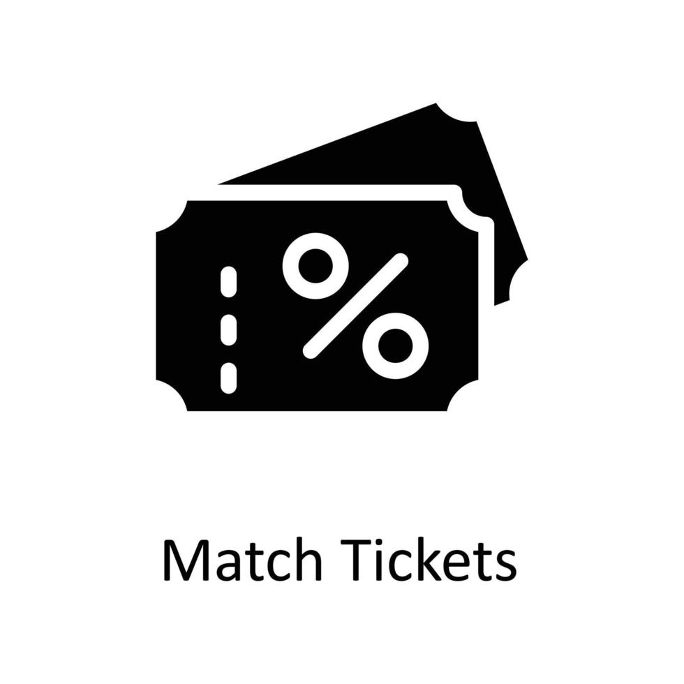 Match Tickets Vector  Solid Icons. Simple stock illustration stock