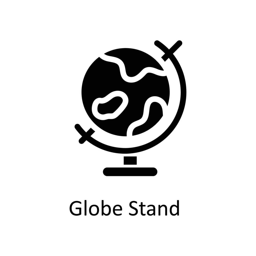 Globe Stand Vector  Solid Icons. Simple stock illustration stock